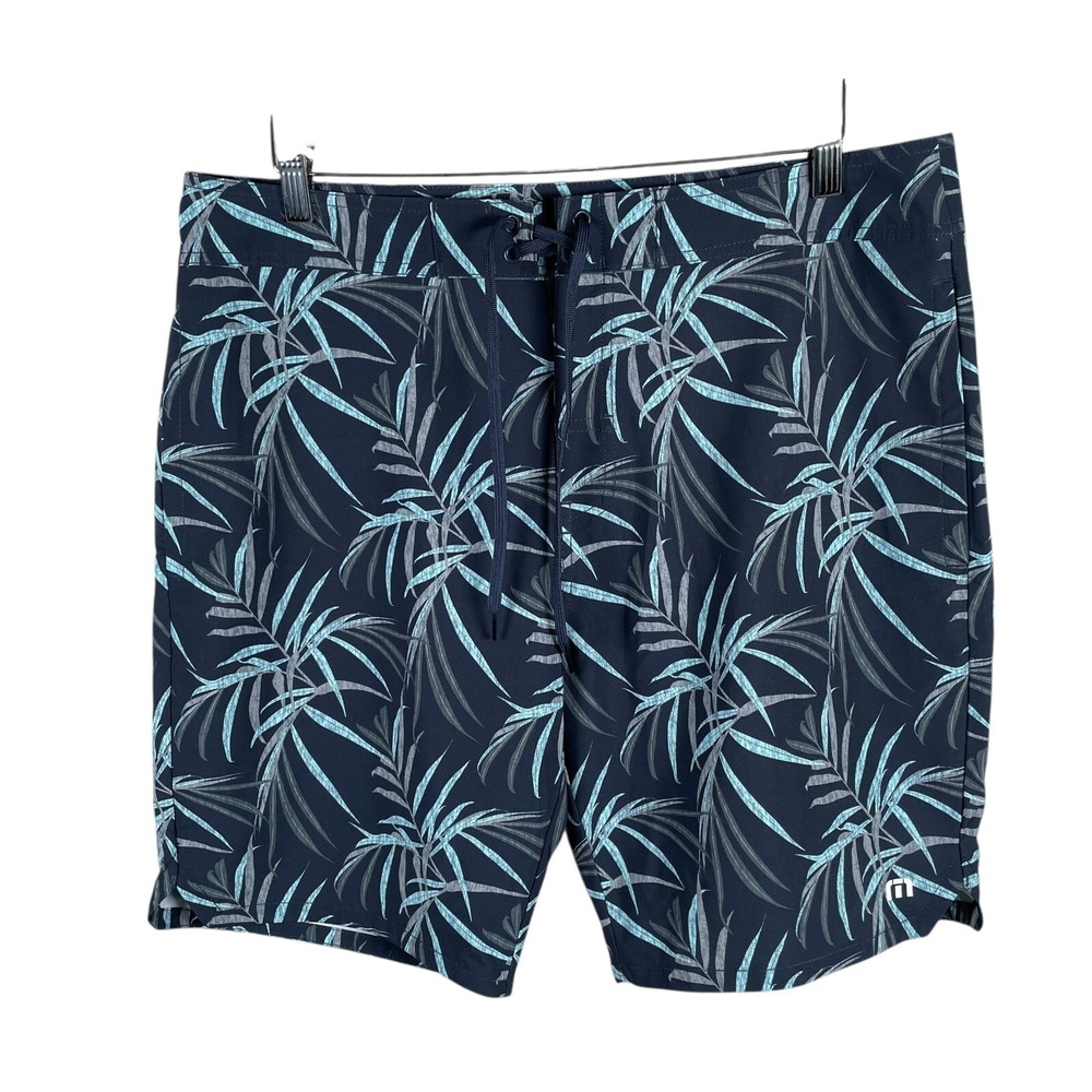 NEW Travis Mathew Trawler Floral Board Shorts Swimwear Mens 36 Blue 20"‎ Length